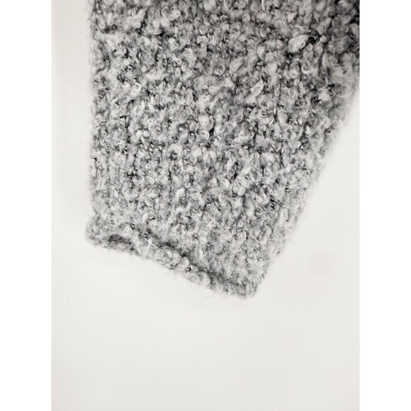 FREE PEOPLE BFF Boucle Sweater Pullover Cowl Neck Slouchy Crop Light Gray M - Picture 5 of 12